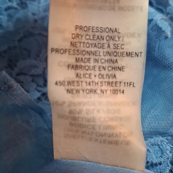 Alice And Olivia Periwinkle Blue Lace Ruffle Bustier Dress Size 4 - Picture 10 of 10